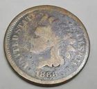 1866 P Indian Head Cent Penny  *AG - ABOUT GOOD*  **FREE SHIPPING**