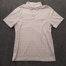 Nike Golf Shirt Mens Large Polo Gray Geometric Stripes Drifit Athleisure Preppy