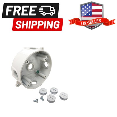 5 Hole 1/2-Inch Holes Weatherproof Round Electrical Outlet Box with 5 Outlet ...