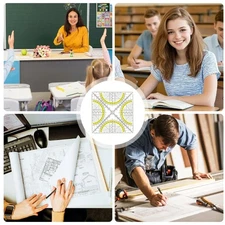 10Pcs Set Square with 180 Degrees Protractor Multifunction Geometry Set Square