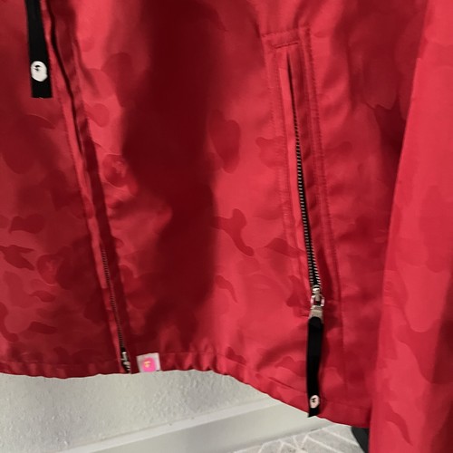 VTG BAPE sz Tall XS-S GORETEX Zip Up Jacket Red Bathing Ape Print Japan - Picture 4 of 21
