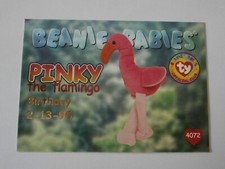 TY Beanie Babies BBOC Card - Series 1  Pinky the Flamingo in RED Foil