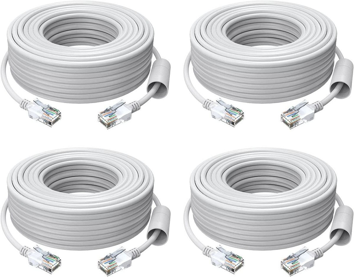 ZOSI 4-Pack 100ft Cat5e Ethernet Security Cameras RJ45 POE Cable