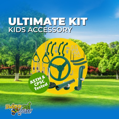 SWING SET STUFF ULTIMATE KIT GREEN park belt seat accessories backyard fun 0258 - Picture 1 of 8