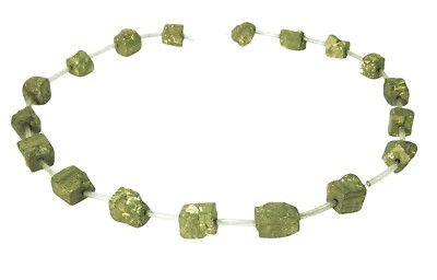   Pyrit Perlen Würfel- Natur- Nuggets ca. 8 - 10 mm Edelsteinperlen Strang  