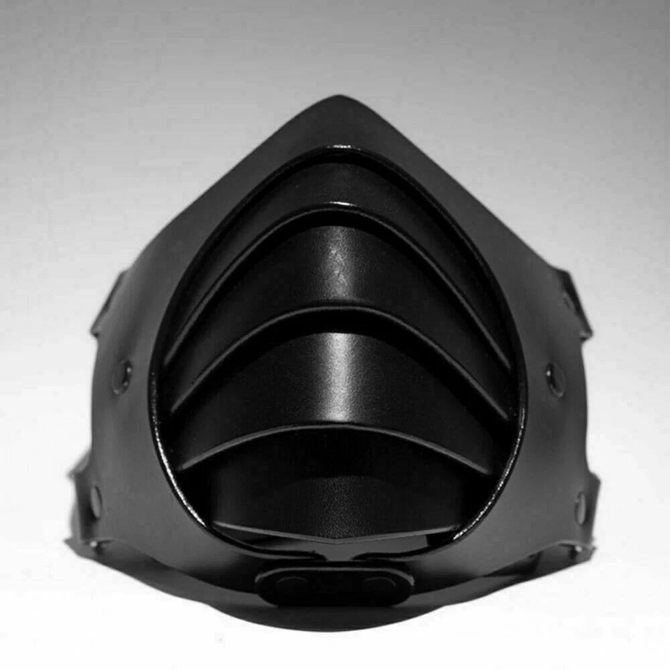 Adulto Fetiche Cuero PU Media Cabeza Máscara Restricciones Arnés Tocado Disfraces Prop Foto 4 de 4