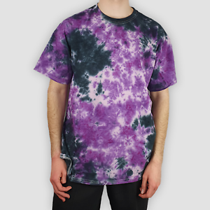 Black & Purple TIE DYE T-SHIRT Hand Dyed tiedye New Unisex Festival Tee tshirt