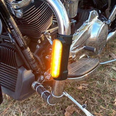 Custom Dynamics Run & Turn Signal Black Engine Guard LED Light Universal