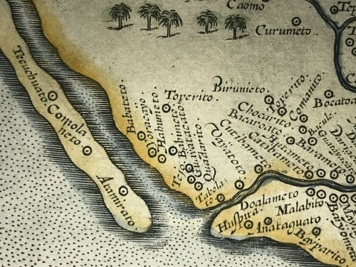 CARIBBEAN WEST COAST MEXICO 1579 ABRAHAM ORTELIUS UNUSUAL LARGE ANTIQUE MAP - Picture 6 of 12