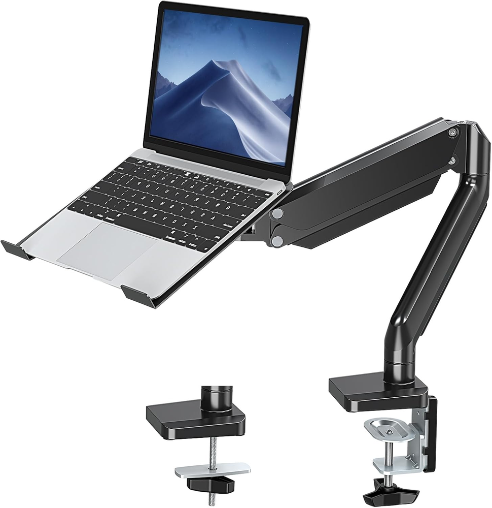 Laptop Stand Desk Mount, 2 in 1 Function Monitor Laptop Mount, Gas Spring Laptop