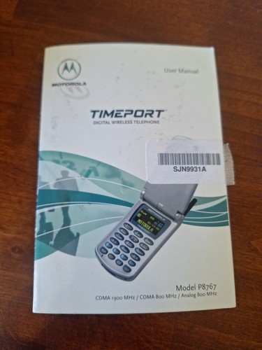 Motorola Timeport Digital Wireless Telephone User's Guide Model P8767 - Picture 1 of 10