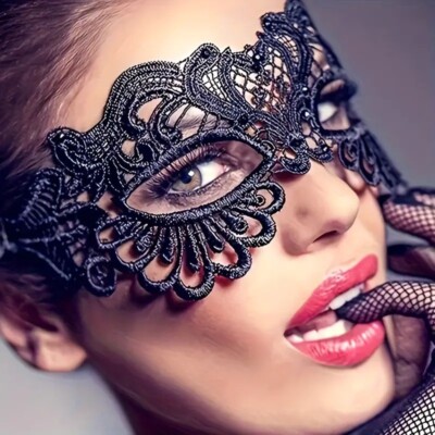 Venezianische Augenmaske schwarz Spitze Cosplay Schlafmaske Erotik Halloween