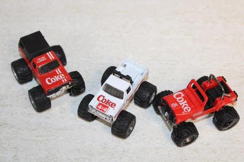 Vintage 1980's Hartoy® 1:64 Die-Cast Coca-Cola® Coke® Monster 4x4 Trucks Toys
