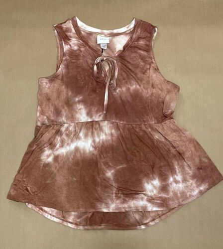 Women's Tie-Dye Tank Top Rust tie-dye tank top size Large Knox Rose
