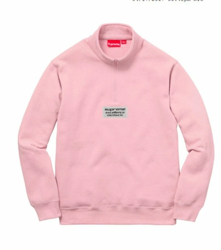 SUPREME 3m reflective excellence half zip sweater dusty pink s/s 17