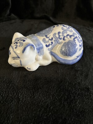 Vintage Ceramic Cat Sleeping | eBay