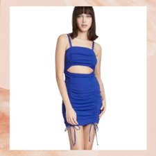 Wild Fable Royal Blue Cut-Out Ruched Bodycon Mini Dress Size Medium