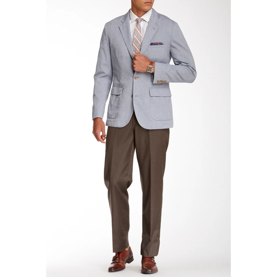 Ike Behar Mens Tan Wool Flat Front Dress Suit Slacks Pants 32 NWT - Image 3 of 4