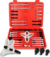 46-Piece Harmonic Balancer Puller Set | Comprehensive Flywheel Puller, Automotiv