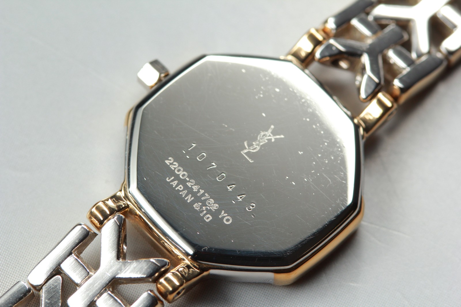 Near MINT* Yves Saint Laurent 2200-241762 Octagon Two-Tone Qz Ladies Watch JAPAN thumbnail 11
