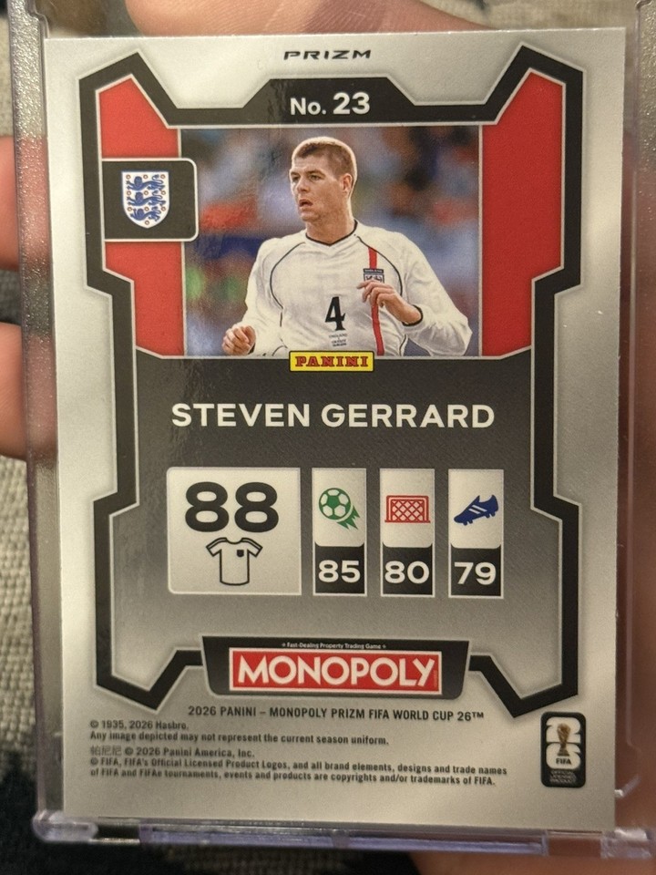 2026 Panini Prizm monopoly #23 Steven Gerrard England Pink stars SSP | eBay