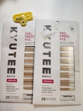 Lote de 2 pegatinas de uñas Kyutee Nails Ultimate Peel Press lima estado de ánimo desnudo
