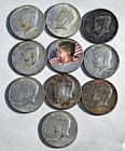 Mixed Lot 1966 - 1968 40% Silver Kennedy Half Dollar Roll of 10 + FREE SHIPPING