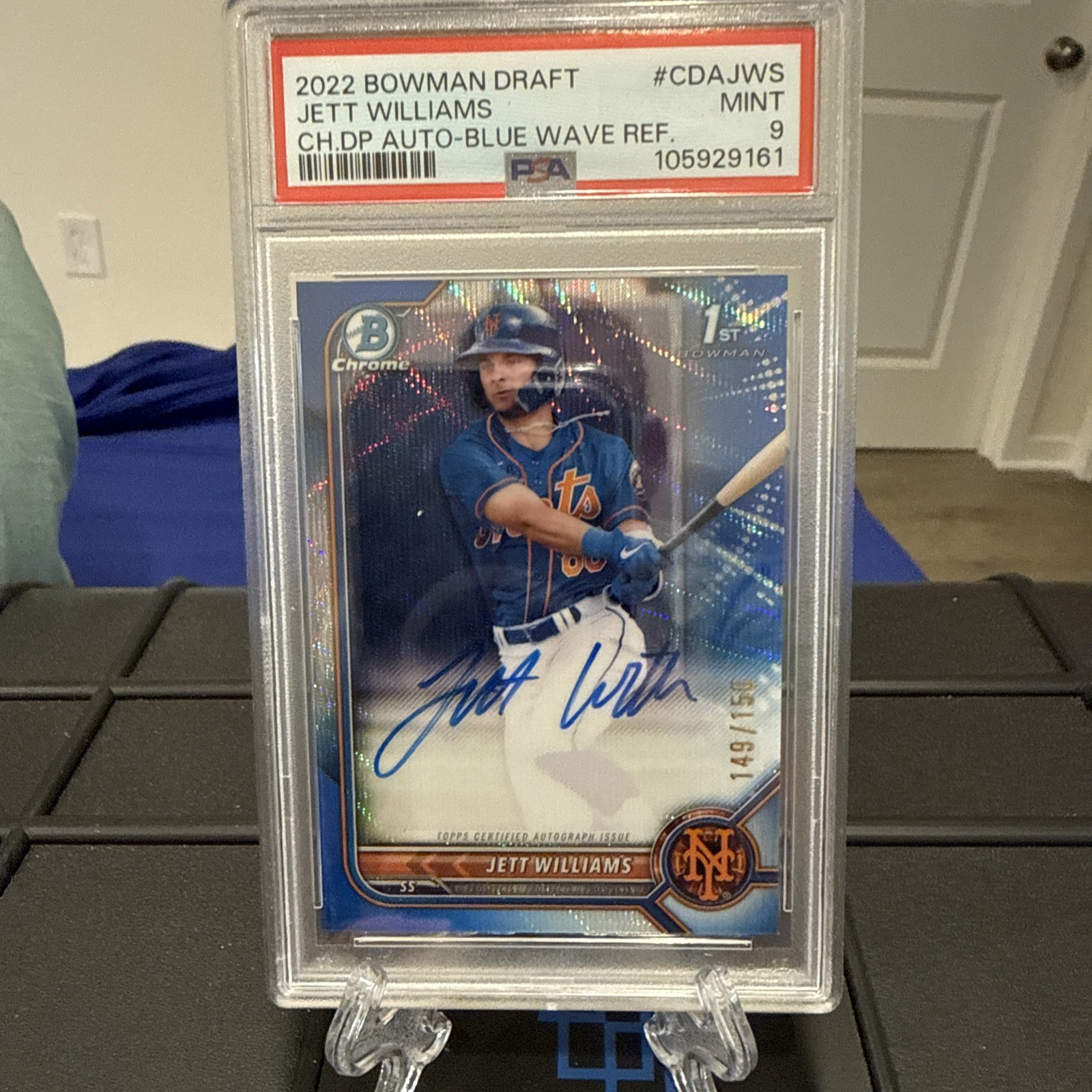 2022 Bowman Draft - Chrome Auto Jett Williams #CDA-JWS Blue Wave Refractor /150