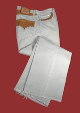 Vtg Rare Levi's 501 Ostrich Leather Jeans 36x30 Custom-made 2005 Mid-Rise Gray