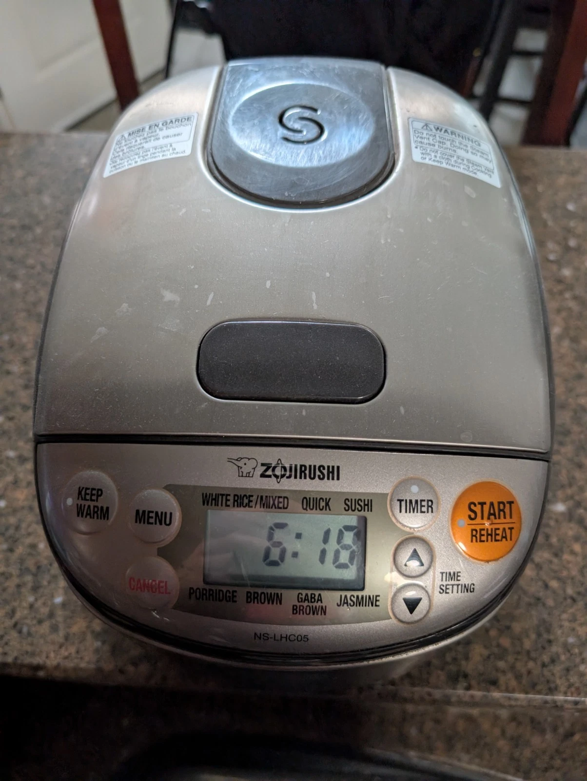 Zojirushi NS-LHC05 Micom Rice Cooker & Warmer 3 cup Stainless Dark Brown