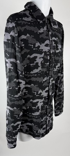 Men's Smart Wool Gray Black Camo Wool Blend Button Down Shirt Size M - Picture 2 of 5