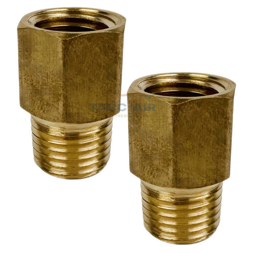 2 Pack 1/4" Female X 1/4" Male NPT Pipe Fitting Extender Adapter FIP X MIP Brass