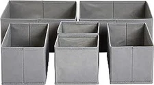 Amazon Basics Cloth Drawer Storage Organizer Boxes for Socks, Underwear and Baby