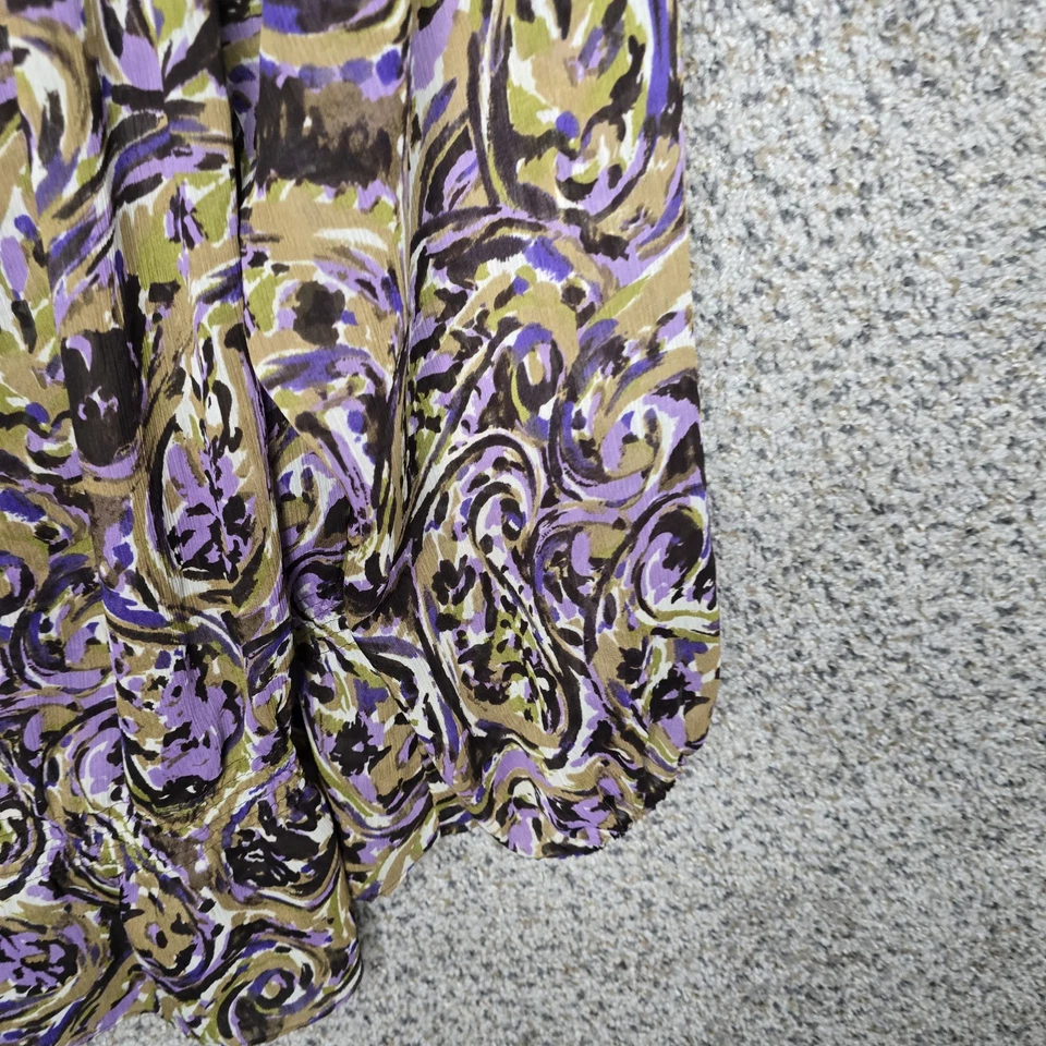 Top Michael Kors para mujer Plus 3X estampado de cachemira púrpura transparente fuera del hombro Foto 2 de 4