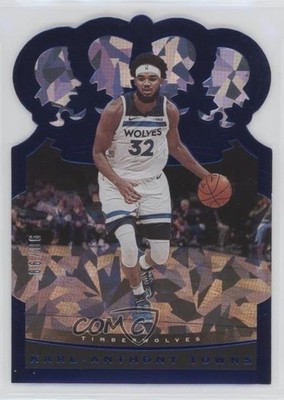 2020-21 Panini Crown Royale Blue Crystal 98/99 Karl-Anthony Towns #52 0a9a