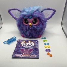 Furby Purple Plush Tie Dye Interactive Toy 2023 Glowing Ears Tested Works No Box