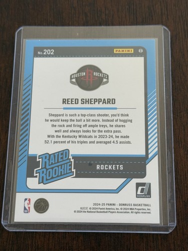 2024-25 Donruss Basketball Silver Choice Reed Sheppard Rated Rookie Card - Picture 4 of 6