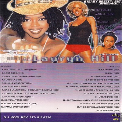 DJ Cool Kev   Best Of Lauryn Hill - OLD SCHOOL HIP HOP R&B MIXTAPE MIX CD