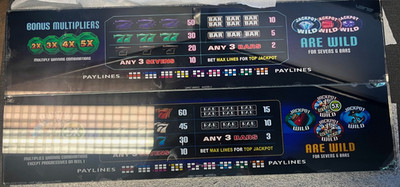 Slot Machine Glass Panel Super Jackpot Wild Gems & Seven Seas Replacement Lot 2
