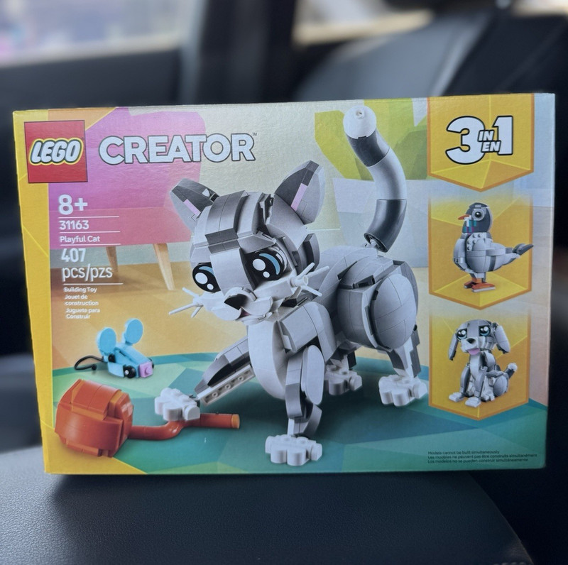 LEGO Creator 3-in-1 Playful Cat Set 31163 407pcs Age 8+ Cat Dog