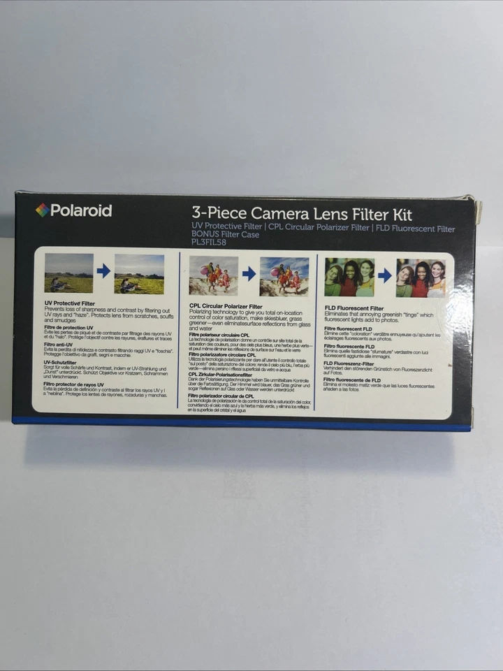 Polaroid Optics 58mm 4-Piece Camera Lens Filter Kit Set (UV,CPL,FLD) - Image 2 of 4