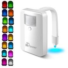 Motion Activated Toilet Night Light 16 Colors LED Bathroom Decor Smart Gadget