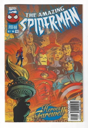 AMAZING SPIDER-MAN #416 (1996) Onslaught! w/Overpower Trading Cards Marvel VF/NM