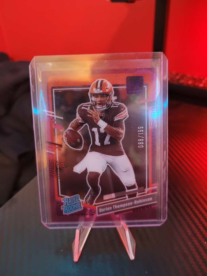 Dorian Thompson-Robinson 2023 #60 Panini Clearly Donruss Purple RC /199 Browns