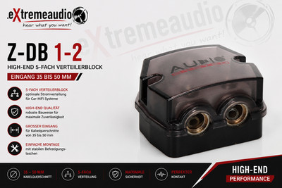 AUDIO SYSTEM Z-DB 1-2 HIGH-END 5-Way Distribution Block Input 35mm to 50mm