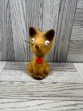 Vintage Flocked Cat Ornament - 1960s - Japan - Kitsch
