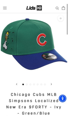 #ad Chicago Cubs MLB Simpsons Homer Ivy Localized New Era 9FORTY A Frame Hat $110.00