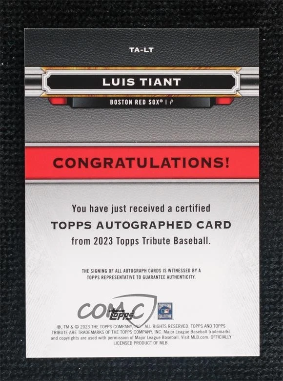 2023 Topps Tribute Tribute Auto Blue /150 Luis Tiant #TA-LT Auto - Image 2 of 2