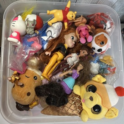 Girls Toy Lot 3 lbs Mixed Brands Dolls, Figures, plushies Random Surprise Bundle
