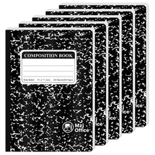 Marble Composition Notebook, 5-Pack Bulk Composition Notebooks Wide Ruled, 10...